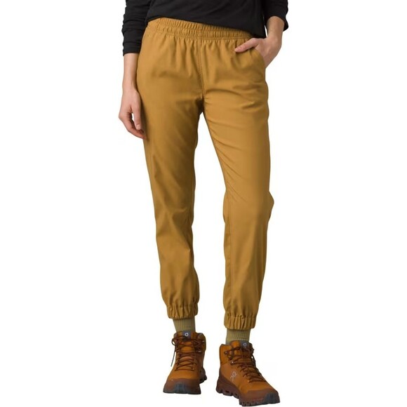 PrAna Women's Alana Joggers L Gold Embark Brown Outdoor Hiking Pull On Nylon - Picture 1 of 9
